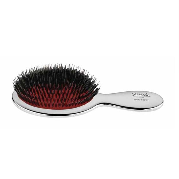 Janeke Silver Mini Hairbrush with Boar-Nylon Bristles10